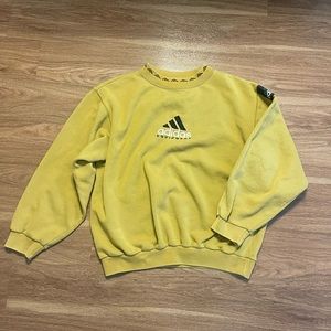 Vintage Adidas EQT logo crewneck Equipment 90’s Yeezy Ochre Mustard Yellow Large